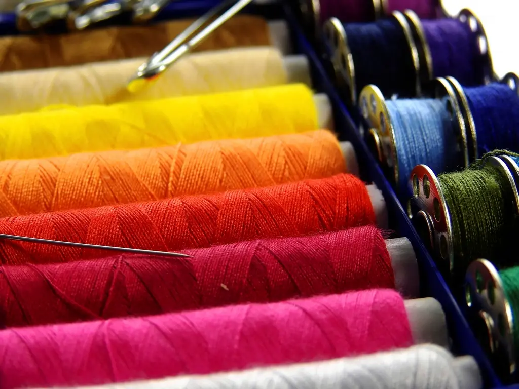 Rainbow of embroidery threads
